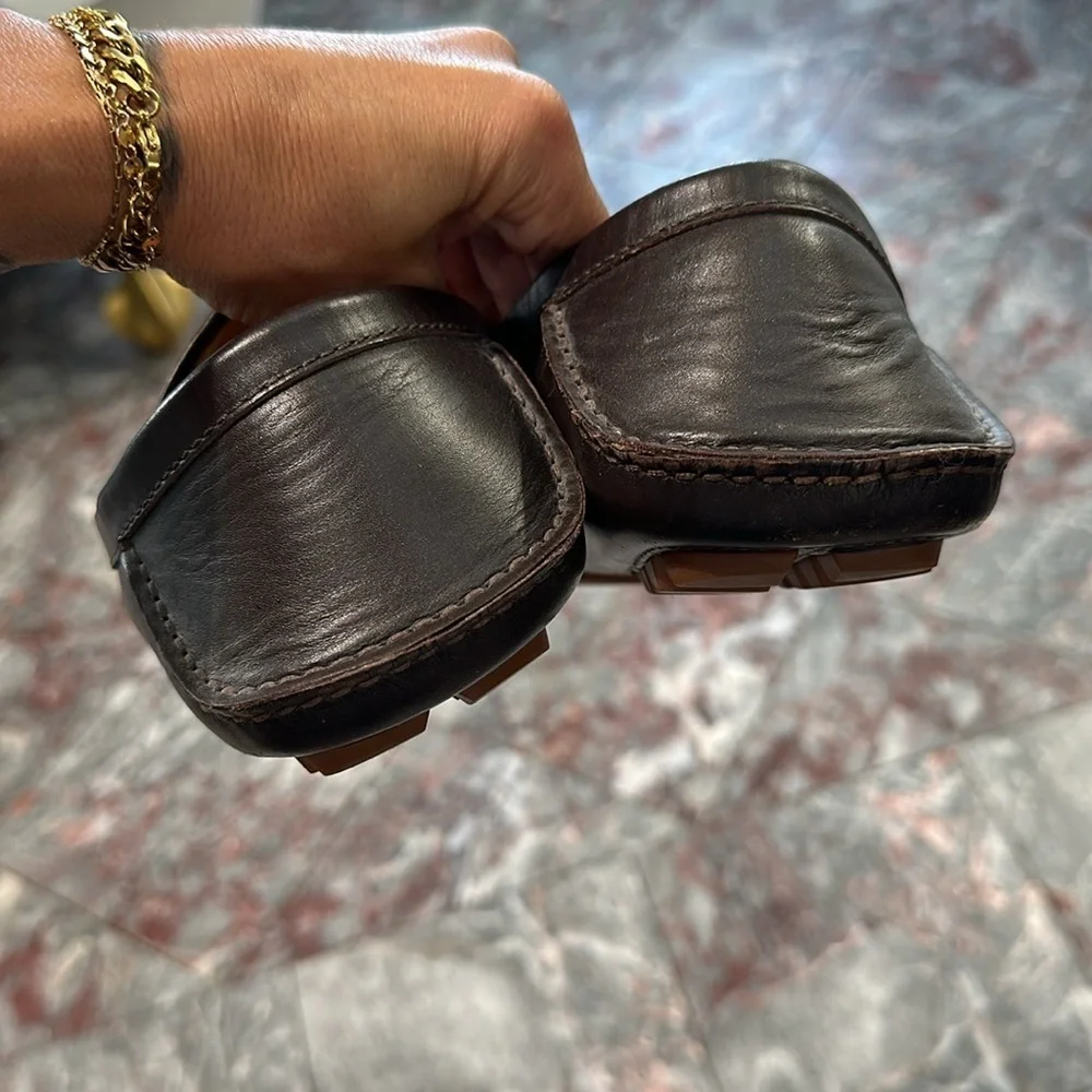 Gucci brown guccisima men’s slip on driving loafers size 9